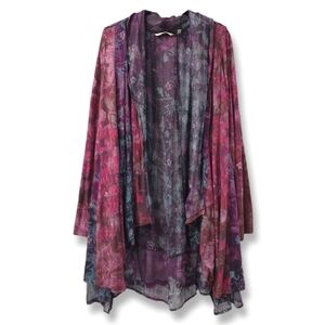 Soft Surroundings Ballia Cardigan Sz L Duster Open Front Boho Fairy Whimsygoth